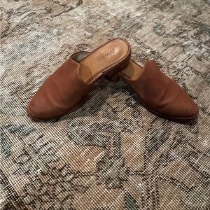 Brown Leather Mules